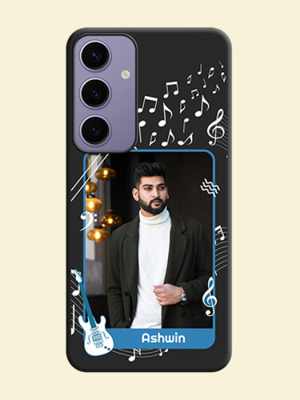 Musical Theme Design with Text - Photo on Space Black Soft Matte Mobile Case - Galaxy S24 Plus 5G