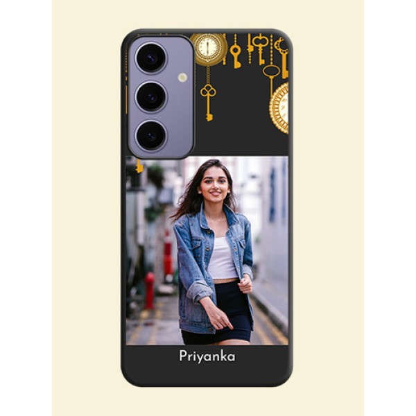 Decorative Design with Text on Space Black Custom Soft Matte Back Cover - Galaxy S24 Plus 5G Decorative Design with Text on Space Black Custom Soft Matte Back Cover - Galaxy S24 Plus 5G