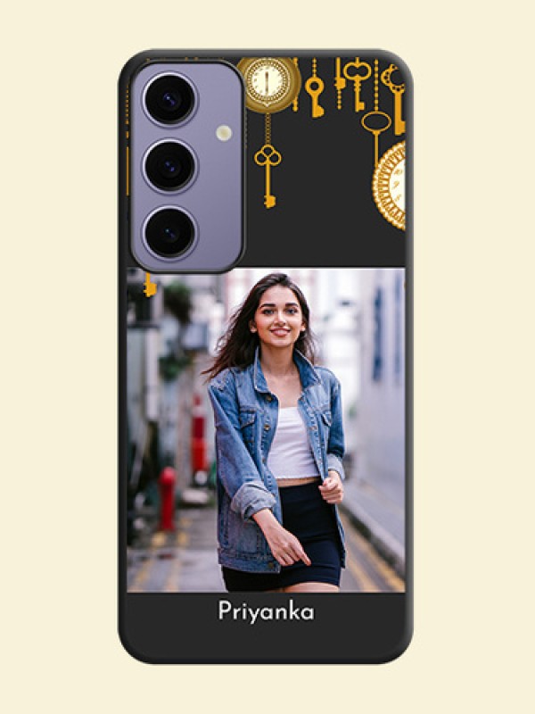 Decorative Design with Text on Space Black Custom Soft Matte Back Cover - Galaxy S24 Plus 5G