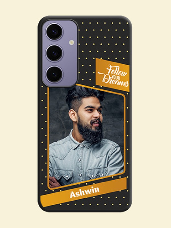 Follow Your Dreams with White Dots on Space Black Custom Soft Matte Phone Cases - Galaxy S24 Plus 5G