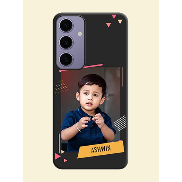 Photo Frame with Triangle Small Dots - Photo on Space Black Soft Matte Back Cover - Galaxy S24 Plus 5G Photo Frame with Triangle Small Dots - Photo on Space Black Soft Matte Back Cover - Galaxy S24 Plus 5G