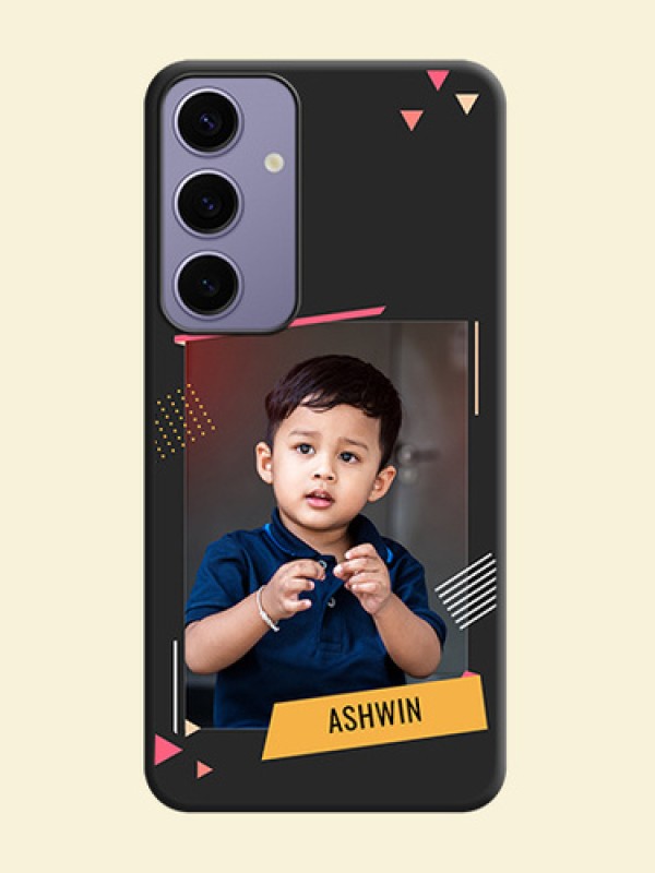 Photo Frame with Triangle Small Dots - Photo on Space Black Soft Matte Back Cover - Galaxy S24 Plus 5G