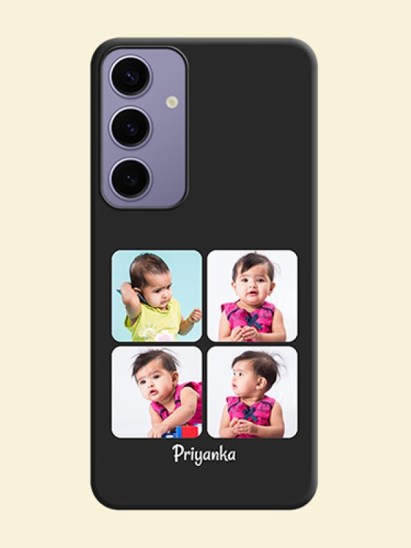 Floral Art with 6 Image Holder - Photo on Space Black Soft Matte Mobile Case - Galaxy S24 Plus 5G