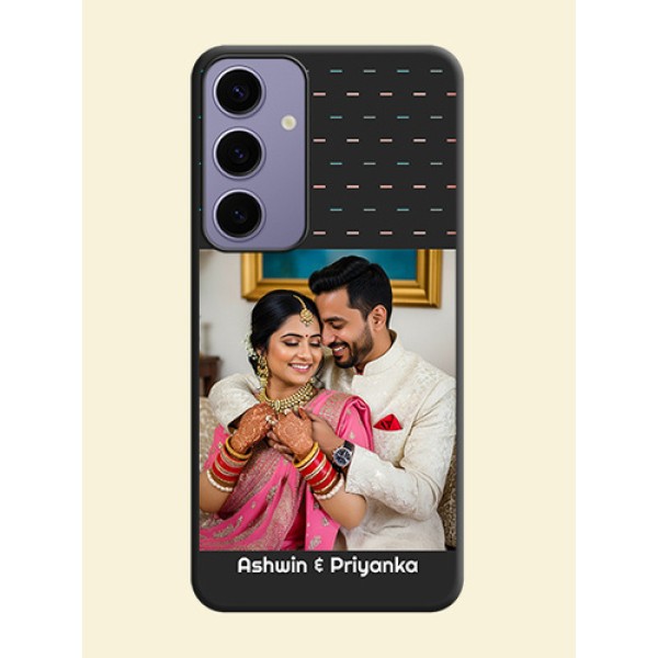 Line Pattern Design with Text on Space Black Custom Soft Matte Phone Back Cover - Galaxy S24 Plus 5G Line Pattern Design with Text on Space Black Custom Soft Matte Phone Back Cover - Galaxy S24 Plus 5G