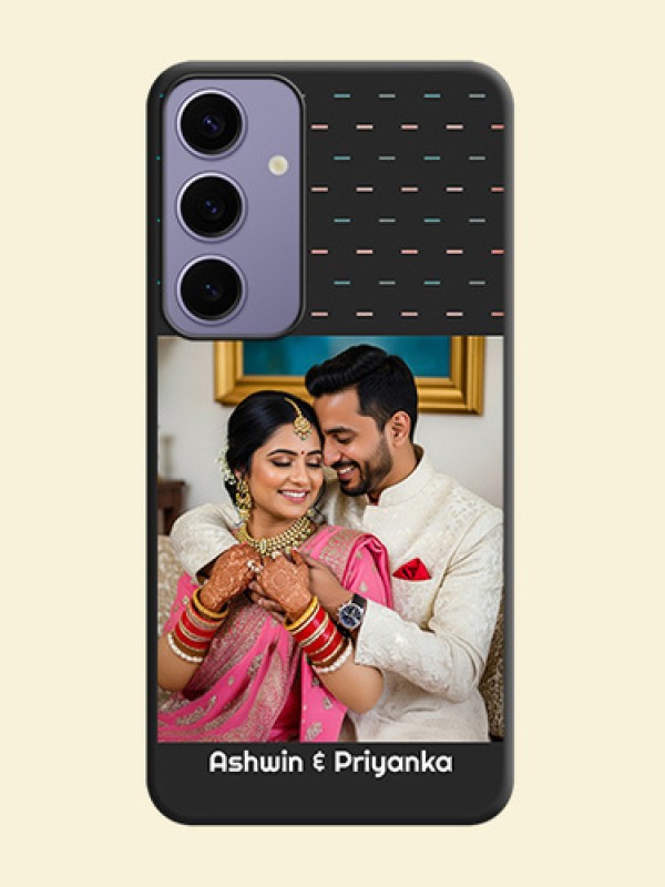 Line Pattern Design with Text on Space Black Custom Soft Matte Phone Back Cover - Galaxy S24 Plus 5G
