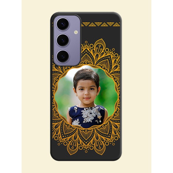 Round Image with Floral Design - Photo on Space Black Soft Matte Mobile Cover - Galaxy S24 Plus 5G Round Image with Floral Design - Photo on Space Black Soft Matte Mobile Cover - Galaxy S24 Plus 5G