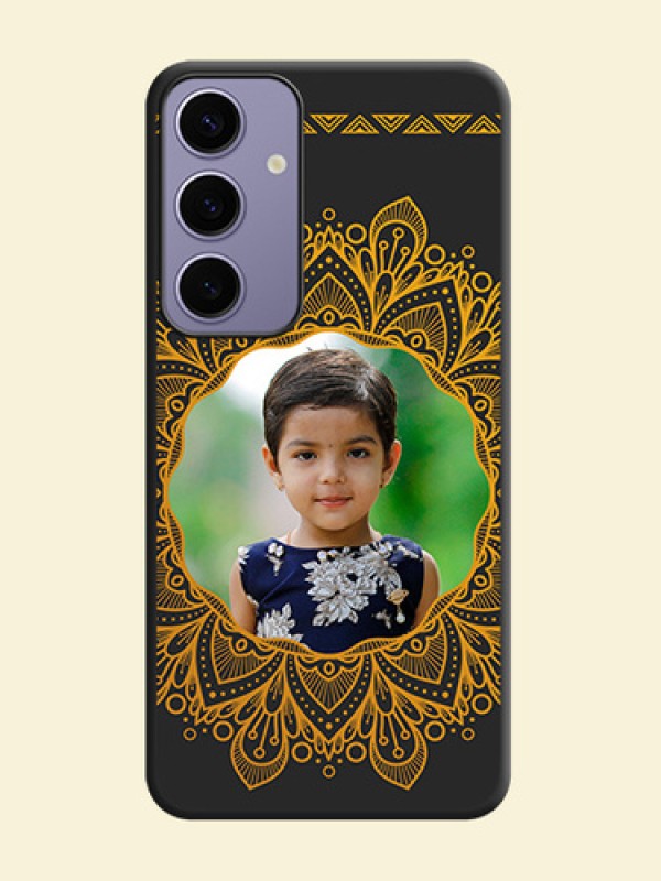 Round Image with Floral Design - Photo on Space Black Soft Matte Mobile Cover - Galaxy S24 Plus 5G
