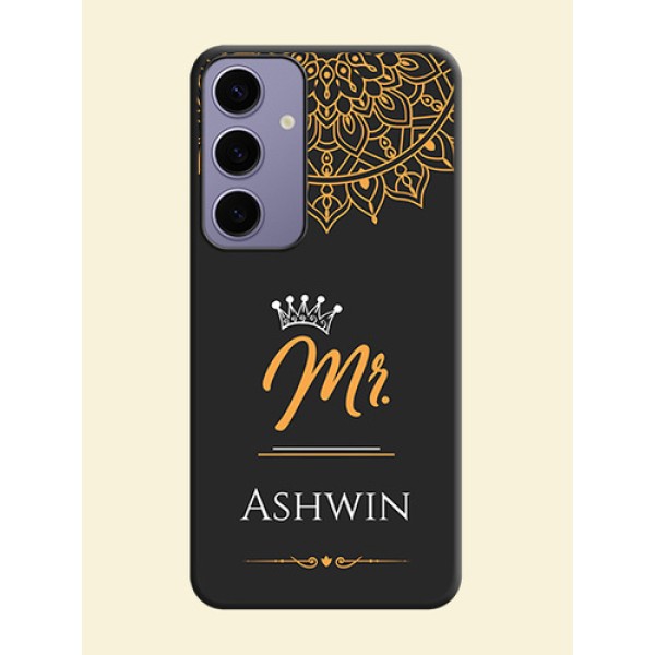 Mr Name with Floral Design on Personalised Space Black Soft Matte Cases - Galaxy S24 Plus 5G Mr Name with Floral Design on Personalised Space Black Soft Matte Cases - Galaxy S24 Plus 5G