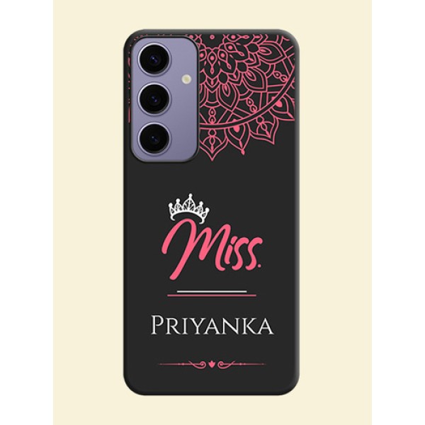 Mrs Name with Floral Design on Space Black Personalized Soft Matte Phone Covers - Galaxy S24 Plus 5G Mrs Name with Floral Design on Space Black Personalized Soft Matte Phone Covers - Galaxy S24 Plus 5G