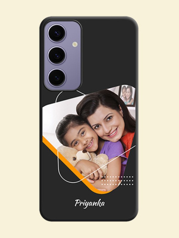 Yellow Triangle - Photo on Space Black Soft Matte Phone Cover - Galaxy S24 Plus 5G