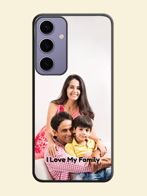 Full Single Pic Upload With Text On Space Black Personalized Soft Matte Phone Covers - Galaxy S24 Plus 5G