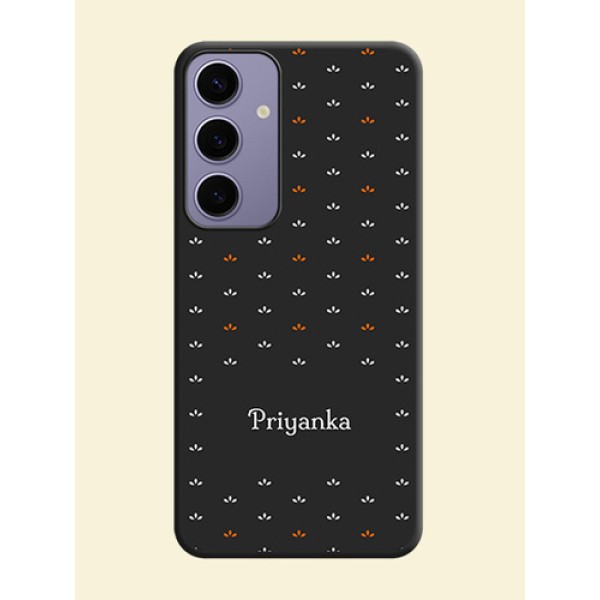 Simple Pattern With Custom Text On Space Black Personalized Soft Matte Phone Covers - Galaxy S24 Plus 5G Simple Pattern With Custom Text On Space Black Personalized Soft Matte Phone Covers - Galaxy S24 Plus 5G