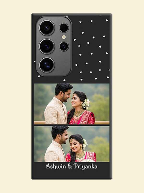 Miniature Love Symbols with Name on Space Black Custom Soft Matte Back Cover - Galaxy S24 Ultra 5G