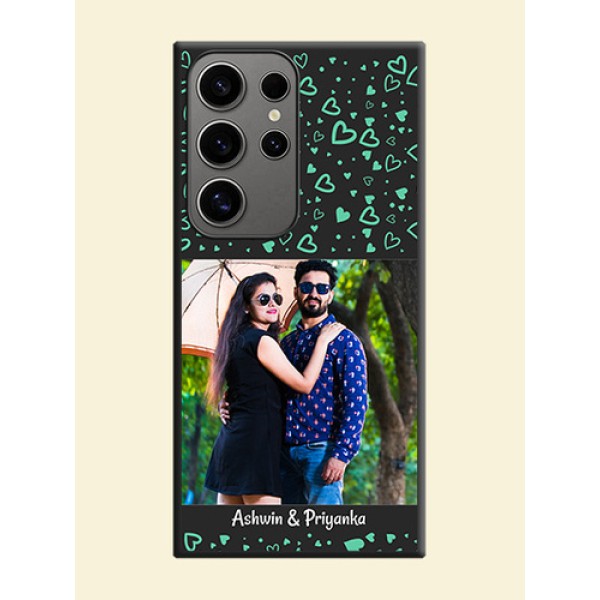 Sea Green Indefinite Love Pattern - Photo on Space Black Soft Matte Mobile Cover - Galaxy S24 Ultra 5G Sea Green Indefinite Love Pattern - Photo on Space Black Soft Matte Mobile Cover - Galaxy S24 Ultra 5G