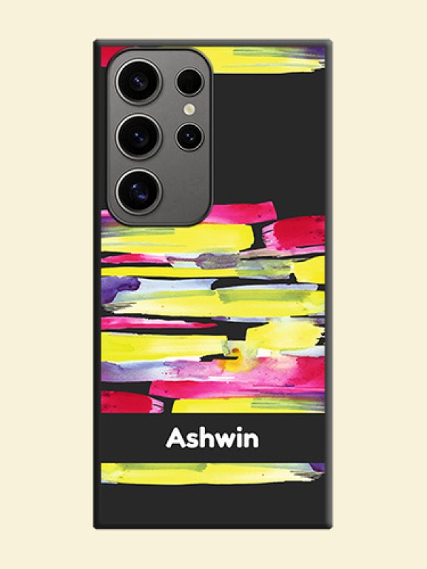 Brush Coloured on Space Black Personalized Soft Matte Phone Covers - Galaxy S24 Ultra 5G