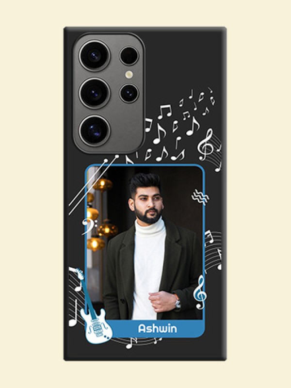 Musical Theme Design with Text - Photo on Space Black Soft Matte Mobile Case - Galaxy S24 Ultra 5G