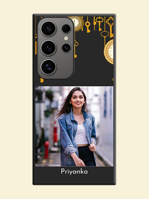 Decorative Design with Text on Space Black Custom Soft Matte Back Cover - Galaxy S24 Ultra 5G