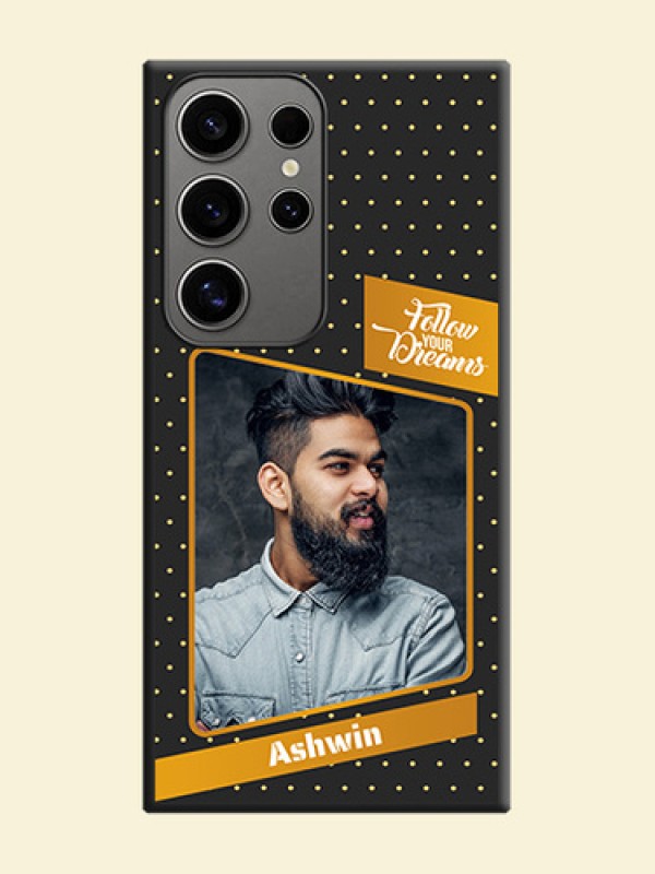 Follow Your Dreams with White Dots on Space Black Custom Soft Matte Phone Cases - Galaxy S24 Ultra 5G