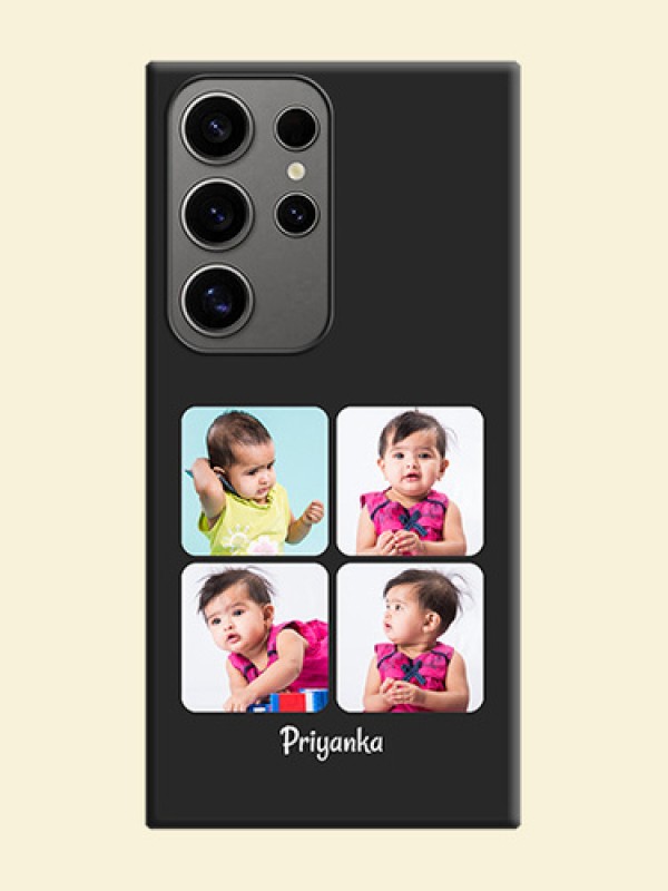 Floral Art with 6 Image Holder - Photo on Space Black Soft Matte Mobile Case - Galaxy S24 Ultra 5G