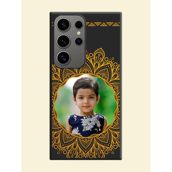 Round Image with Floral Design - Photo on Space Black Soft Matte Mobile Cover - Galaxy S24 Ultra 5G Round Image with Floral Design - Photo on Space Black Soft Matte Mobile Cover - Galaxy S24 Ultra 5G