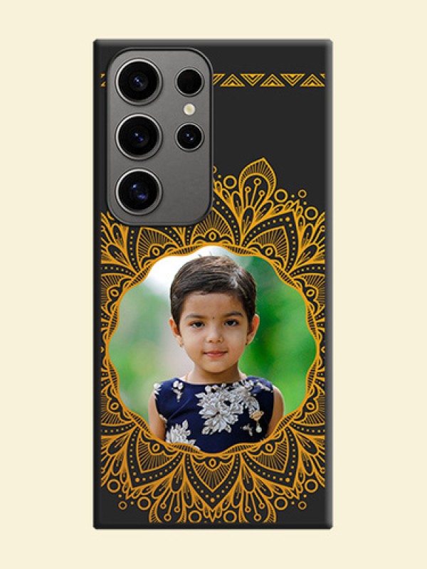 Round Image with Floral Design - Photo on Space Black Soft Matte Mobile Cover - Galaxy S24 Ultra 5G