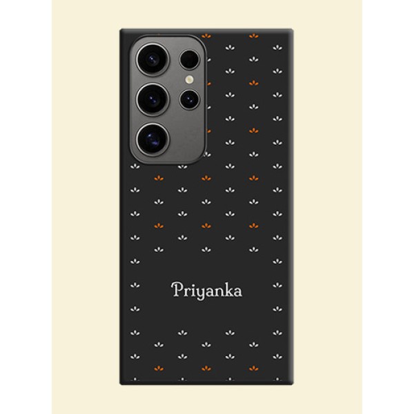 Simple Pattern With Custom Text On Space Black Personalized Soft Matte Phone Covers - Galaxy S24 Ultra 5G Simple Pattern With Custom Text On Space Black Personalized Soft Matte Phone Covers - Galaxy S24 Ultra 5G