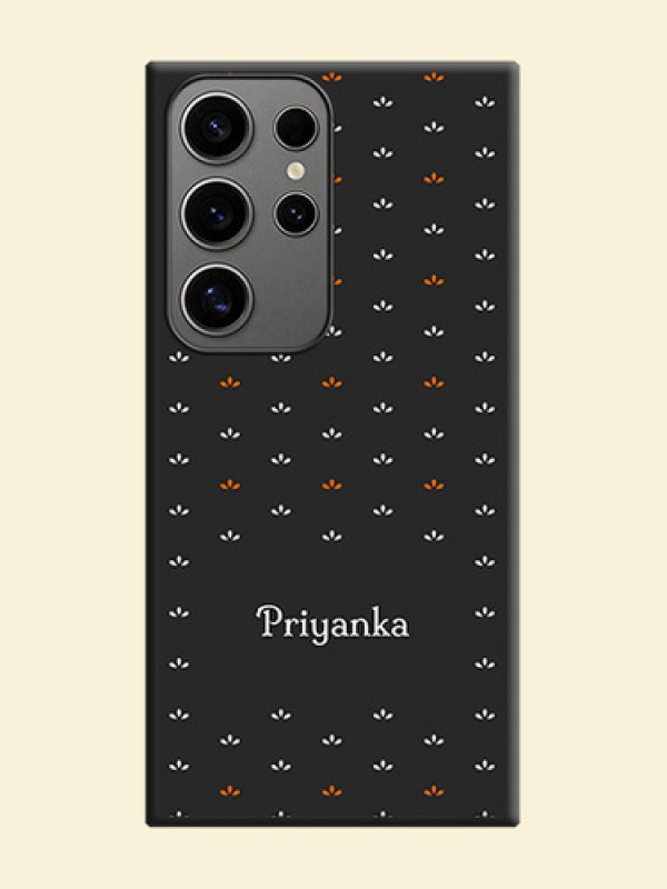 Simple Pattern With Custom Text On Space Black Personalized Soft Matte Phone Covers - Galaxy S24 Ultra 5G