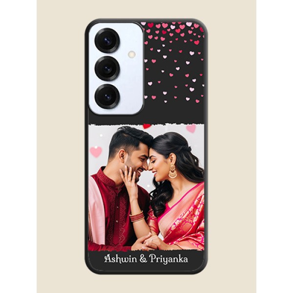 Fall in Love with Your Partner on Photo On Space Black Custom Soft Matte Mobile Back Cover - Galaxy S25 5G Fall in Love with Your Partner on Photo On Space Black Custom Soft Matte Mobile Back Cover - Galaxy S25 5G