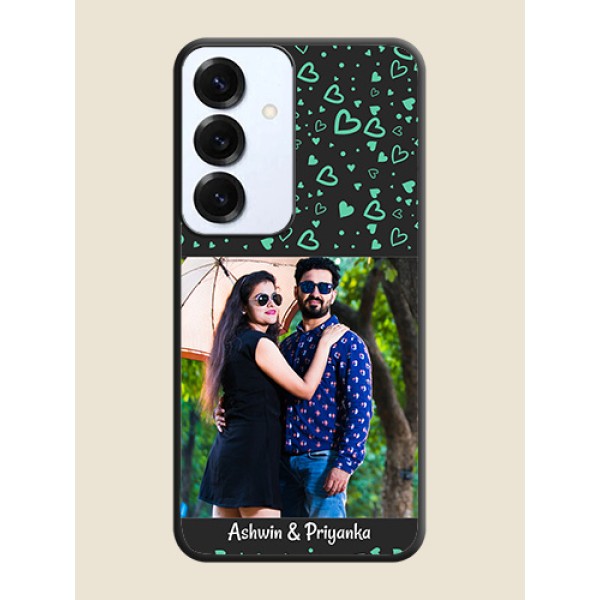 Sea Green Indefinite Love Pattern on Photo On Space Black Custom Soft Matte Mobile Back Cover - Galaxy S25 5G Sea Green Indefinite Love Pattern on Photo On Space Black Custom Soft Matte Mobile Back Cover - Galaxy S25 5G