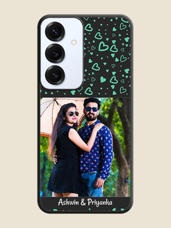 Sea Green Indefinite Love Pattern on Photo On Space Black Custom Soft Matte Mobile Back Cover - Galaxy S25 5G
