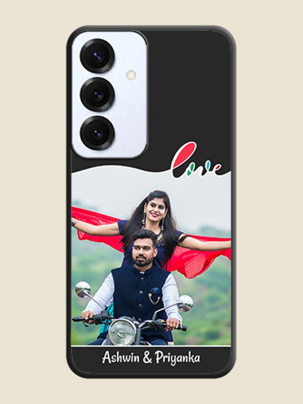 Fall in Love Pattern with Picture on Photo On Space Black Custom Soft Matte Mobile Back Cover - Galaxy S25 5G
