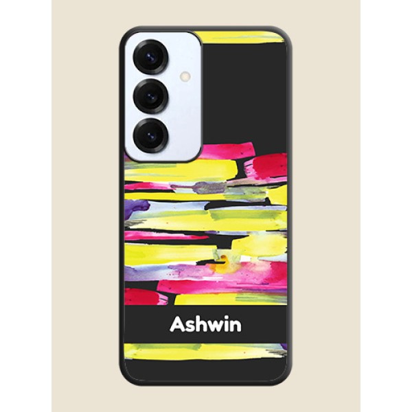 Brush Coloured On Space Black Custom Soft Matte Mobile Back Cover - Galaxy S25 5G Brush Coloured On Space Black Custom Soft Matte Mobile Back Cover - Galaxy S25 5G