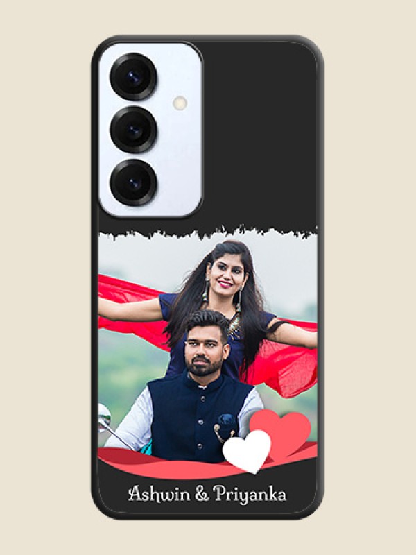 Pin Color Love Shaped Ribbon Design with Text On Space Black Custom Soft Matte Mobile Back Cover - Galaxy S25 5G