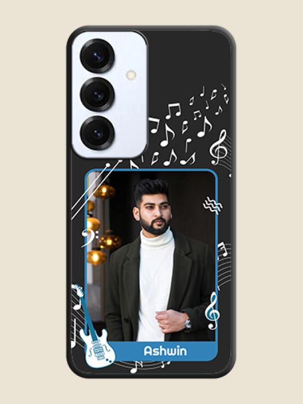 Musical Theme Design with Text on Photo On Space Black Custom Soft Matte Mobile Back Cover - Galaxy S25 5G