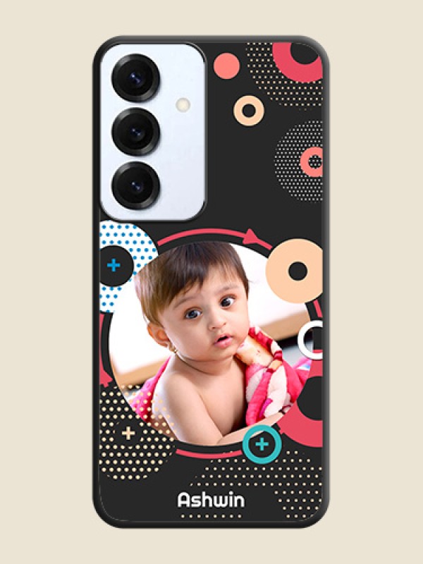 Multicoloured Round Image On Space Black Custom Soft Matte Mobile Back Cover - Galaxy S25 5G