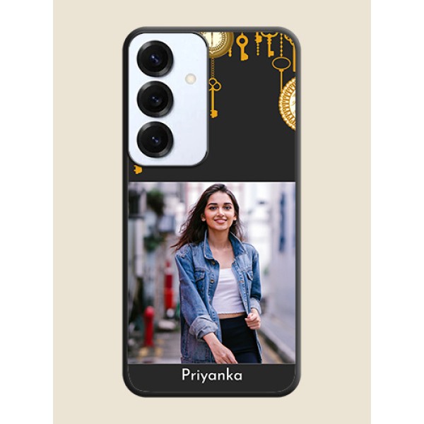 Decorative Design with Text On Space Black Custom Soft Matte Mobile Back Cover - Galaxy S25 5G Decorative Design with Text On Space Black Custom Soft Matte Mobile Back Cover - Galaxy S25 5G