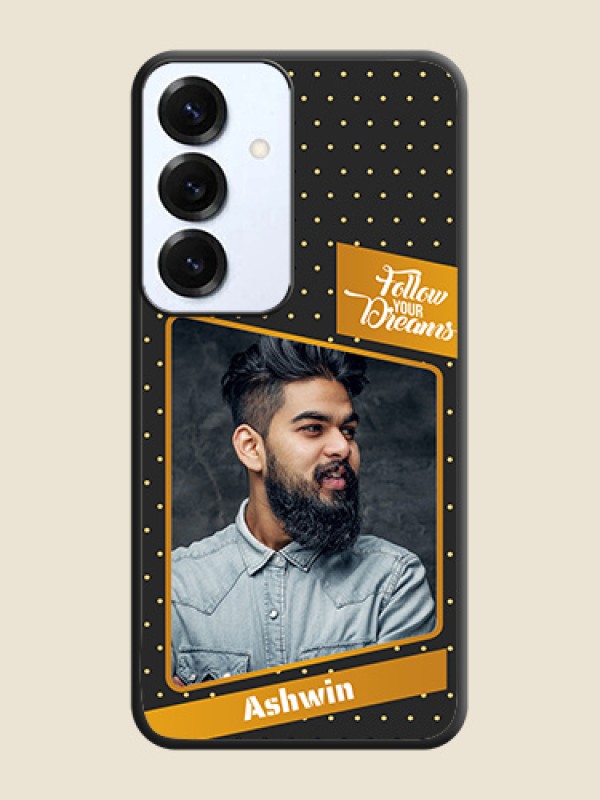 Follow Your Dreams with White Dots On Space Black Custom Soft Matte Mobile Back Cover - Galaxy S25 5G