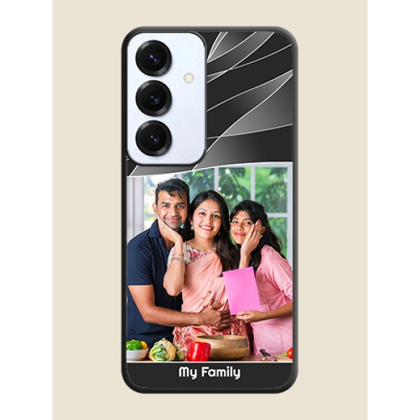 Mixed Wave Lines on Photo On Space Black Custom Soft Matte Mobile Back Cover - Galaxy S25 5G Mixed Wave Lines on Photo On Space Black Custom Soft Matte Mobile Back Cover - Galaxy S25 5G