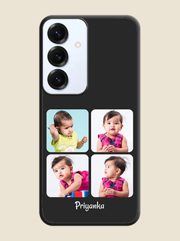 Floral Art with 6 Image Holder on Photo On Space Black Custom Soft Matte Mobile Back Cover - Galaxy S25 5G
