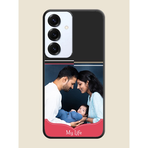 Classic Plain Design with Name On Space Black Custom Soft Matte Mobile Back Cover - Galaxy S25 5G Classic Plain Design with Name On Space Black Custom Soft Matte Mobile Back Cover - Galaxy S25 5G