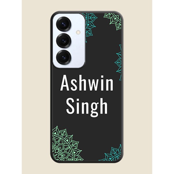 Your Name with Floral Design On Space Black Custom Soft Matte Mobile Back Cover - Galaxy S25 5G Your Name with Floral Design On Space Black Custom Soft Matte Mobile Back Cover - Galaxy S25 5G