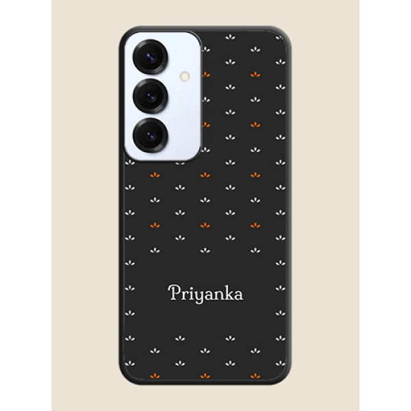 Simple Pattern With Custom Text On Space Black Custom Soft Matte Mobile Back Cover - Galaxy S25 5G Simple Pattern With Custom Text On Space Black Custom Soft Matte Mobile Back Cover - Galaxy S25 5G