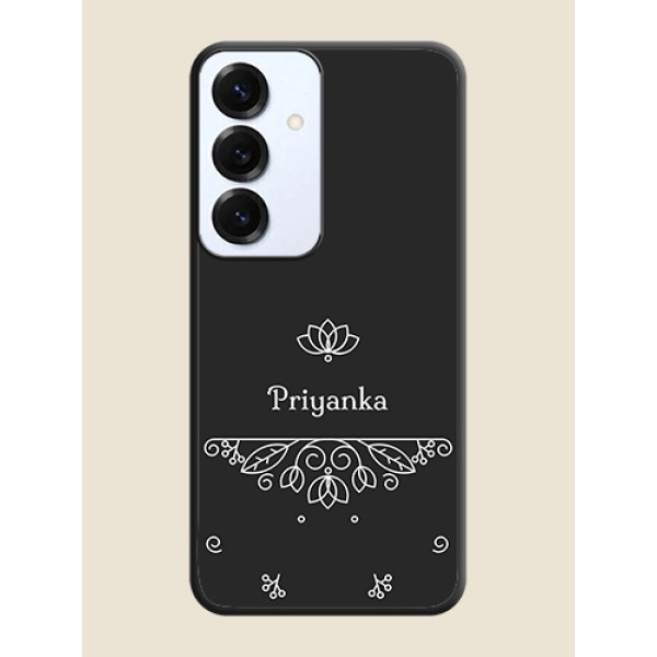 Lotus Garden Custom Text On Space Black Custom Soft Matte Mobile Back Cover - Galaxy S25 5G Lotus Garden Custom Text On Space Black Custom Soft Matte Mobile Back Cover - Galaxy S25 5G