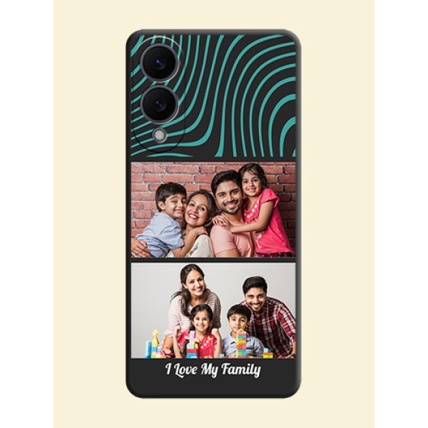 Wave Pattern with 2 Image Holder On Space Black Custom Soft Matte Mobile Back Cover - Samsung Galaxy S25 Edge 5G Wave Pattern with 2 Image Holder On Space Black Custom Soft Matte Mobile Back Cover - Samsung Galaxy S25 Edge 5G