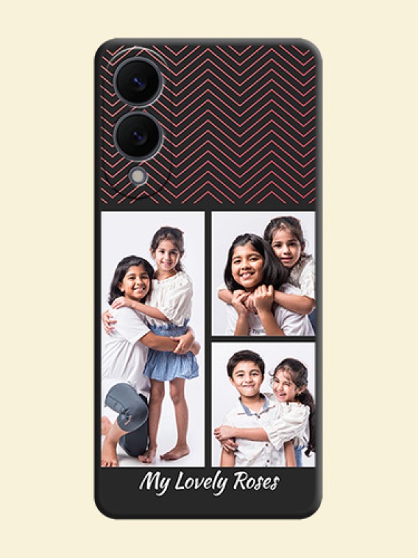 Wave Pattern with 3 Image Holder On Space Black Custom Soft Matte Mobile Back Cover - Samsung Galaxy S25 Edge 5G