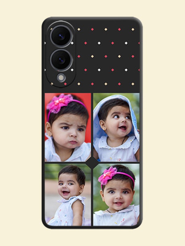 Multicolor Dotted Pattern with 4 Image Holder On Space Black Custom Soft Matte Mobile Back Cover - Samsung Galaxy S25 Edge 5G
