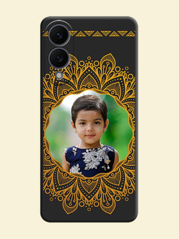 Round Image with Floral Design On Space Black Custom Soft Matte Mobile Back Cover - Samsung Galaxy S25 Edge 5G