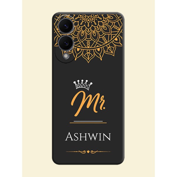 Mr Name with Floral Design On Space Black Custom Soft Matte Mobile Back Cover - Samsung Galaxy S25 Edge 5G Mr Name with Floral Design On Space Black Custom Soft Matte Mobile Back Cover - Samsung Galaxy S25 Edge 5G