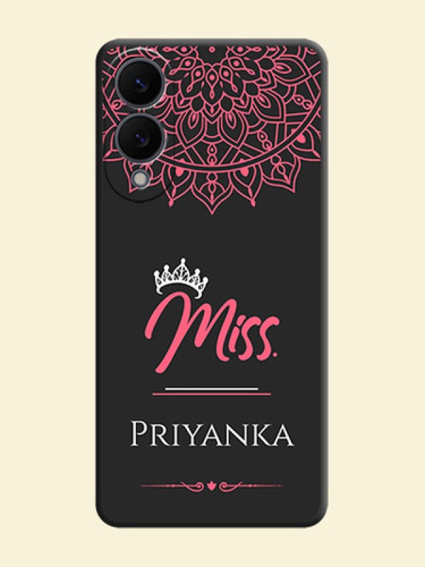 Mrs Name with Floral Design On Space Black Custom Soft Matte Mobile Back Cover - Samsung Galaxy S25 Edge 5G