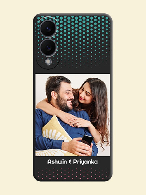 Faded Dots with Grunge Photo Frame and Text On Space Black Custom Soft Matte Mobile Back Cover - Samsung Galaxy S25 Edge 5G